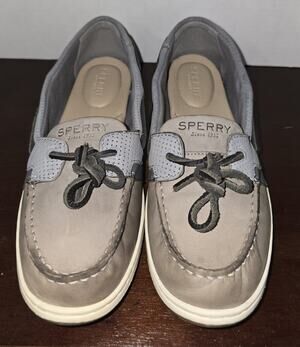 Sperry Top-Sider Starfish Grey Perforated Boat Shoes Womens Size 8 Casual Flat